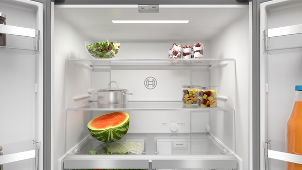 Bosch KMC85LBEA, Frigorífico americano, 4 puertas, No Frost, 190 x 85 cm, Inox, Serie 4