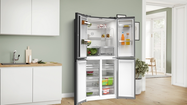Bosch KMC85LBEA, Frigorífico americano, 4 puertas, No Frost, 190 x 85 cm, Inox, Serie 4