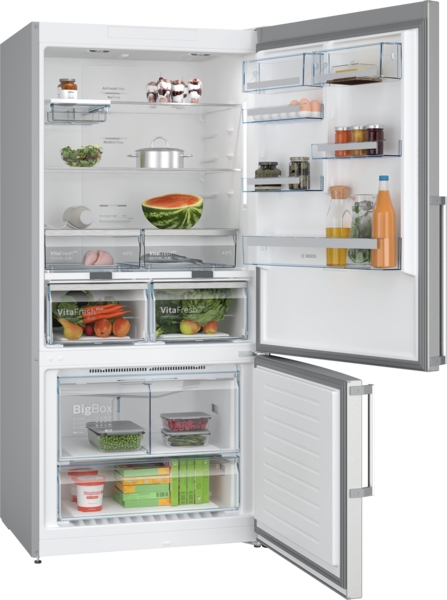 Bosch KGN86AIDR, Frigorífico combi , 2 puertas, No Frost, 186 x 86 cm, Inox, Serie 6