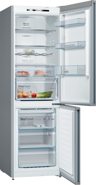 Bosch KGN366ICF, Frigorífico combi , 2 puertas, No Frost, 203 x 60 cm, Inox, Serie 4
