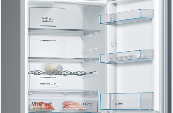 Bosch KGN366ICF, Frigorífico combi , 2 puertas, No Frost, 203 x 60 cm, Inox, Serie 4