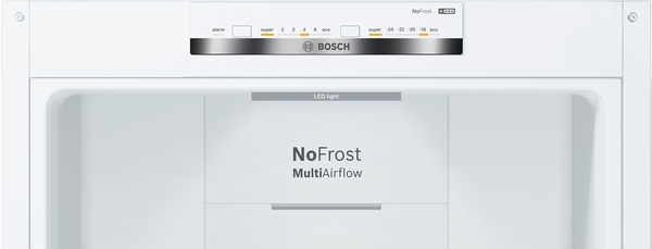 Bosch KGN366WCF, Frigorífico combi , 2 puertas, No Frost, 186 x 60 cm, Inox, Serie 4