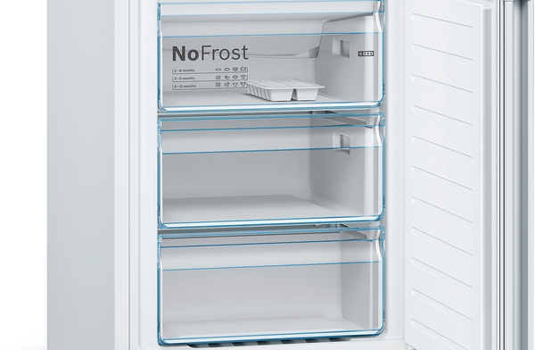 Bosch KGN36VWEA, Frigorífico combi , 2 puertas, No Frost, 186 x 60 cm, Inox, Serie 4