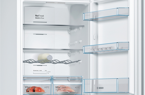 Bosch KGN36VWEA, Frigorífico combi , 2 puertas, No Frost, 186 x 60 cm, Inox, Serie 4
