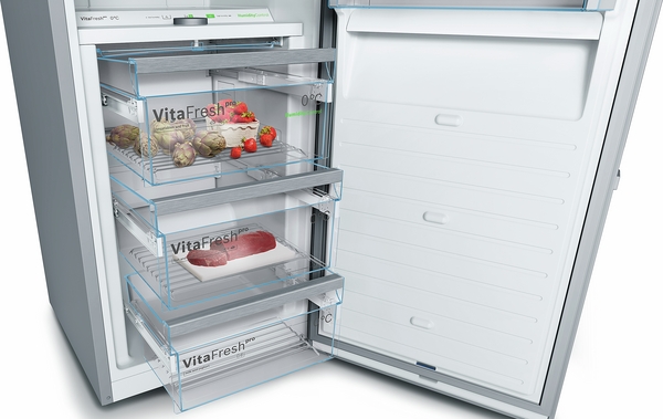Bosch KSF36PIDP, Frigorífico combi , 2 puertas, No Frost, 186 x 60 cm, Inox, Serie 8