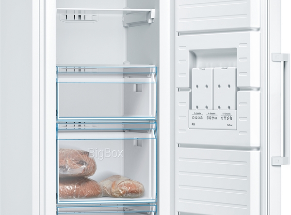 Bosch GSN36VWEP, Congelador , 1 puertas, No Frost, 186 x 60 cm, Inox, Serie 4