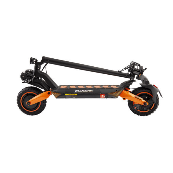 Patinete ZWHEEL ZCOUGAR DUO, Potencia nominal 2x500W, Potencia 800W a 1600W, Velocidad 25km/h, Autonomía hasta 70km, Homologado DGT, Tracción delantera y trasera, Tiempo de carga 8-10h