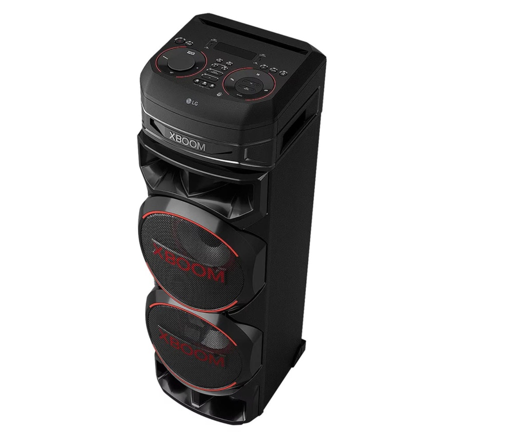 LG XBOOM RNC9, Altavoz de Gran Potencia, Bluetooth, USB, Funciones DJ, Karaoke, Iluminación LED Multicolor, Amplia Conectividad, 4 Altavoces