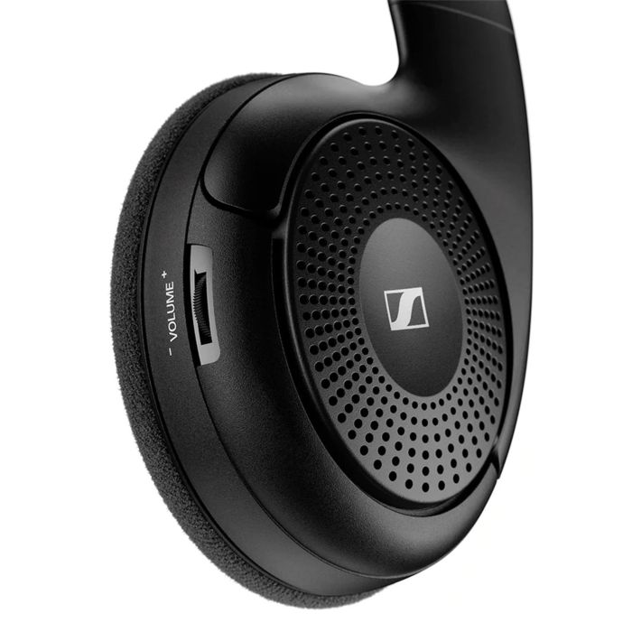 Sennheiser HDRS120W, auriculares RF TV, 3 modos de sonido, comodidad, acolchado y ligero, control de volumen directamente en auriculares, sonido estereo de alta calidad, volumen maximo de 100db, batería larga duración 20h