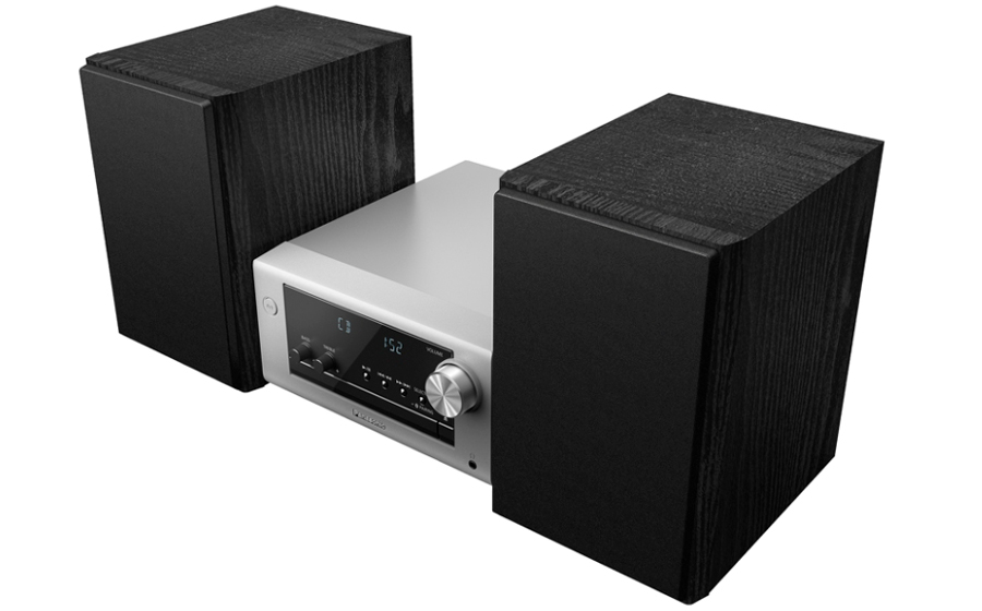 Panasonic SCPM700EGS, Neat Micro Hi-Fi, sistema estéreo compacto con CD, FM Radio, USB y Bluetooth, altavoces de 80 W