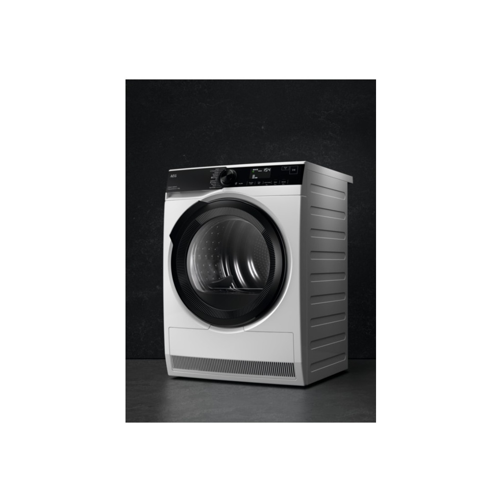 AEG TR838A4OBC, secadora con bomba de calor, libre instalación, 8 Kg, Serie 8000, 8 ciclos de secado, programa rápido, luz interior, WiFi, puerta XL