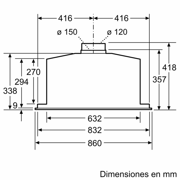 Siemens LB89585M, módulo de integración, 86 cm, cristal blanco, A++, iQ700