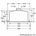 Siemens LB89585M, módulo de integración, 86 cm, cristal blanco, A++, iQ700