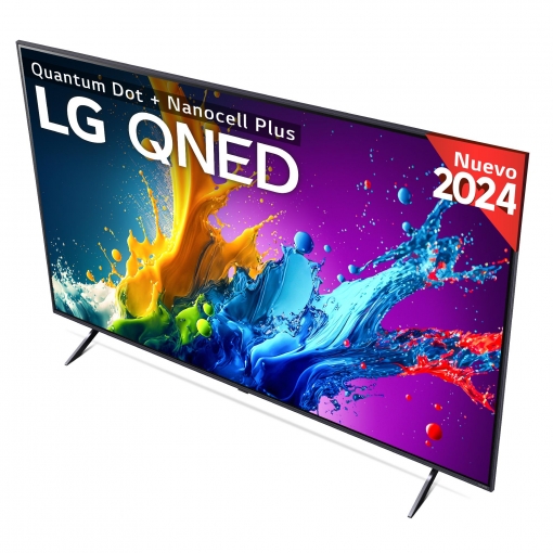 LG 86QNED80T6A, 86" 4K QNED, Smart TV, HDR10, WebOS24, Serie 80, procesador inteligente, Dolby Digital Plus, negro