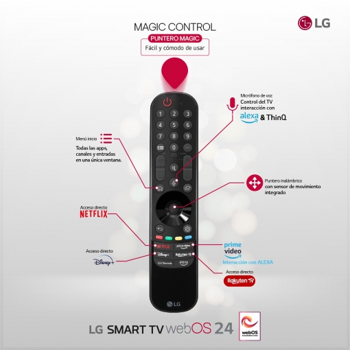 LG 86QNED80T6A, 86" 4K QNED, Smart TV, HDR10, WebOS24, Serie 80, procesador inteligente, Dolby Digital Plus, negro