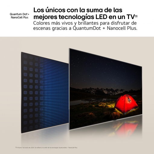 LG 75QNED80T6A, 75", 4K QNED, Smart TV, HDR10, WebOS24, Serie 80, Procesador Potente e Inteligente, Dolby Digital Plus, Alexa/Google Assistant, Negro
