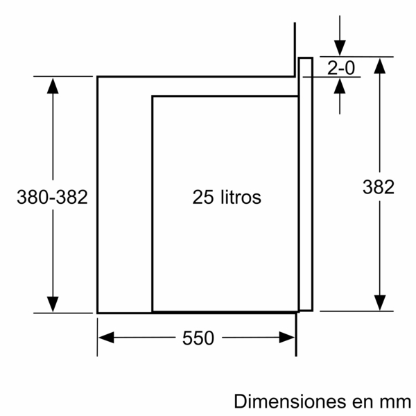 Siemens BE555LMB1, microondas integrable, 59 x 38 cm, negro, iQ500