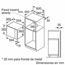 Siemens BE555LMB1, microondas integrable, 59 x 38 cm, negro, iQ500