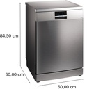 Siemens SN27TI00CE, lavavajillas de libre instalación, 60 cm, acero cepillado antihuellas