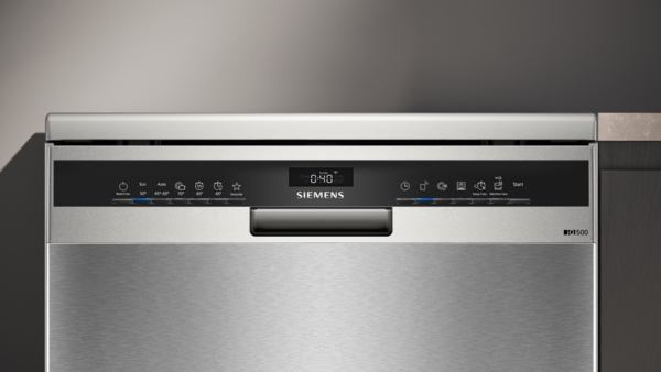 Siemens SN25ZI08CE, lavavajillas de libre instalación, 60 cm, acero cepillado antihuellas, iQ500