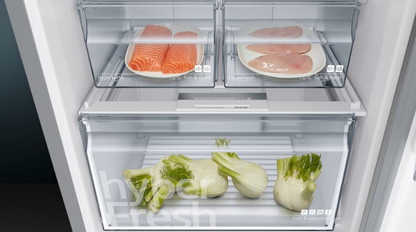 Siemens KG39NVIDA, frigorífico combinado de libre instalación, inox , not frost, 203 x 60 cm, iQ300, clase D