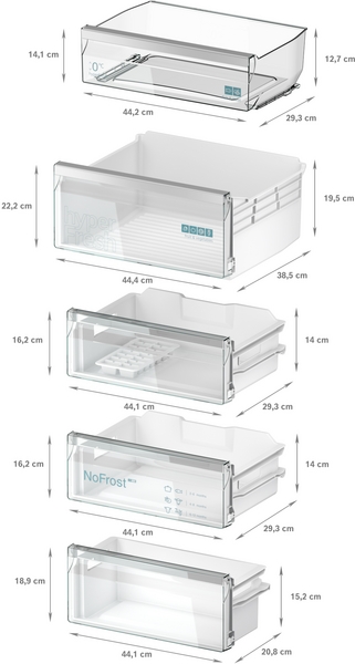 Siemens KI96NVFD0, frigorífico combinado integrable, inox, no frost, 194 x 56 cm, iQ300, clase D