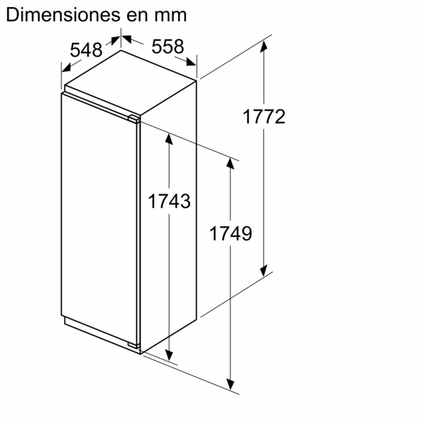 Siemens KI81RADD0, frigorífico una puerta integrable, cíclico, 177.5 x 56 cm, iQ500, clase D