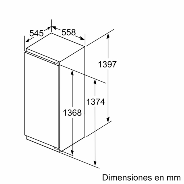 Siemens KI51FADE0, frigorífico integrable, 140 x 56cm, cierre Softclose, puerta fija, iQ700, clase E
