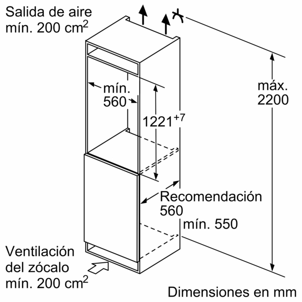 Siemens KI41RADD1, frigorífico integrable, 122.5 x 56cm, blanco, cierre SoftClose, iQ500, clase D