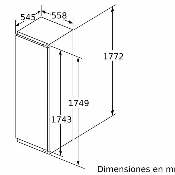 Siemens GI81NACE0, congelador integrable, 177.2 x 55.8cm, cierre SoftClose, puerta fija, iQ500, clase E