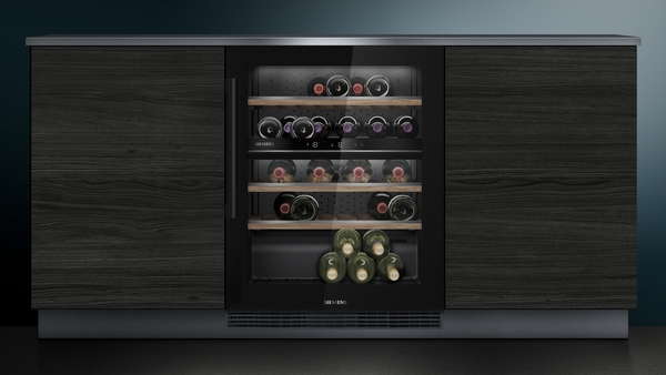 Siemens KU21WAHG0, vinoteca integrable, puerta de cristal, 32 x 60cm, iQ500, clase G