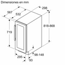 Siemens KU20WVHF0, vinoteca integrable, puerta de cristal, 82 x 30 cm, iQ500, clase F