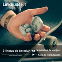 Auriculares Inalámbricos Linkbuds Fit WFLS910N, Noise Cancelling, inteligentes y ligeros, Hi-Res Audio, Manos libres, 360 Spatial Sound, Batería 5,5h