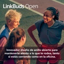 Auriculares Inalámbricos Linkbuds Open WFL910, Inteligentes y ligeros, Manos libres, 360 Spatial Sound, Batería 8h
