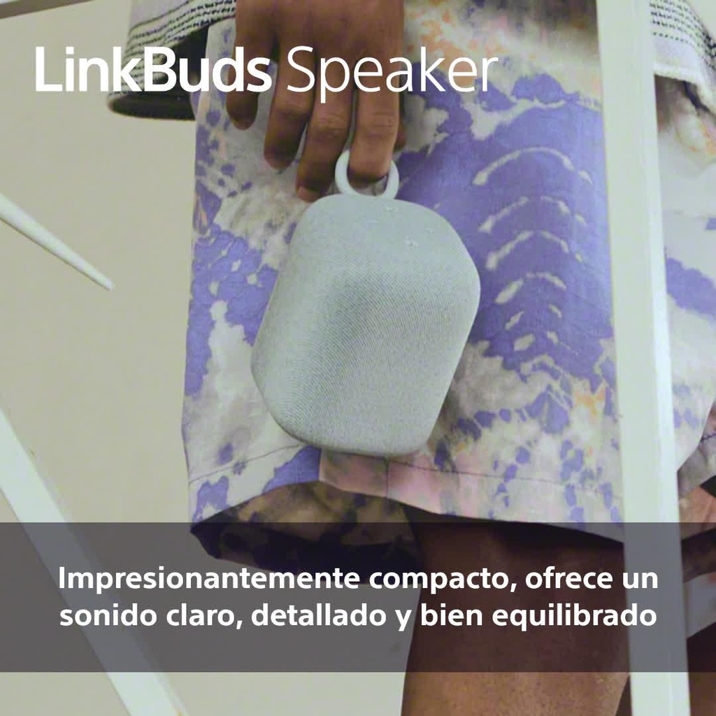 Altavoz inálambrico Linkbuds Speaker, SRSLS1,  Gran calidad, pequeño e inteligente, Bluetooth, Auto play, Resistente a salpicaduras, Base de carga, Batería hasta 25h
