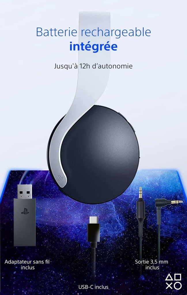 Auriculares gaming - SONY Pulse 3D, Circumaurales, Bluetooth, Blanco