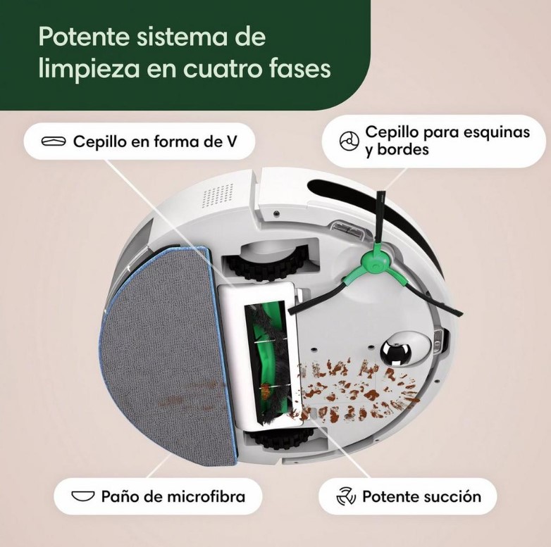 Roomba Y051240, Combo 2 Essential, aspira y friega suelos, iRobot, blanco, AutoEmpty