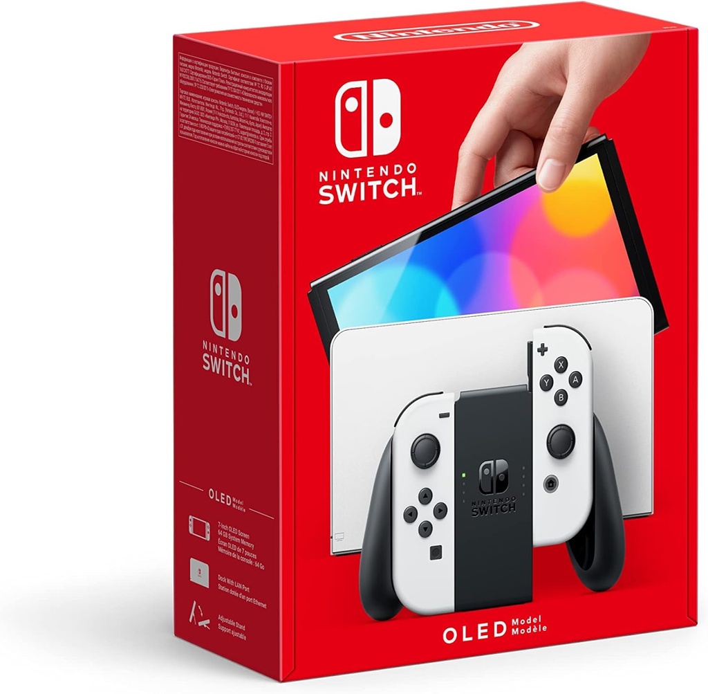 Videoconsola Nintendo Switch OLED, 7", Joy-Con, 64 GB, Blanco