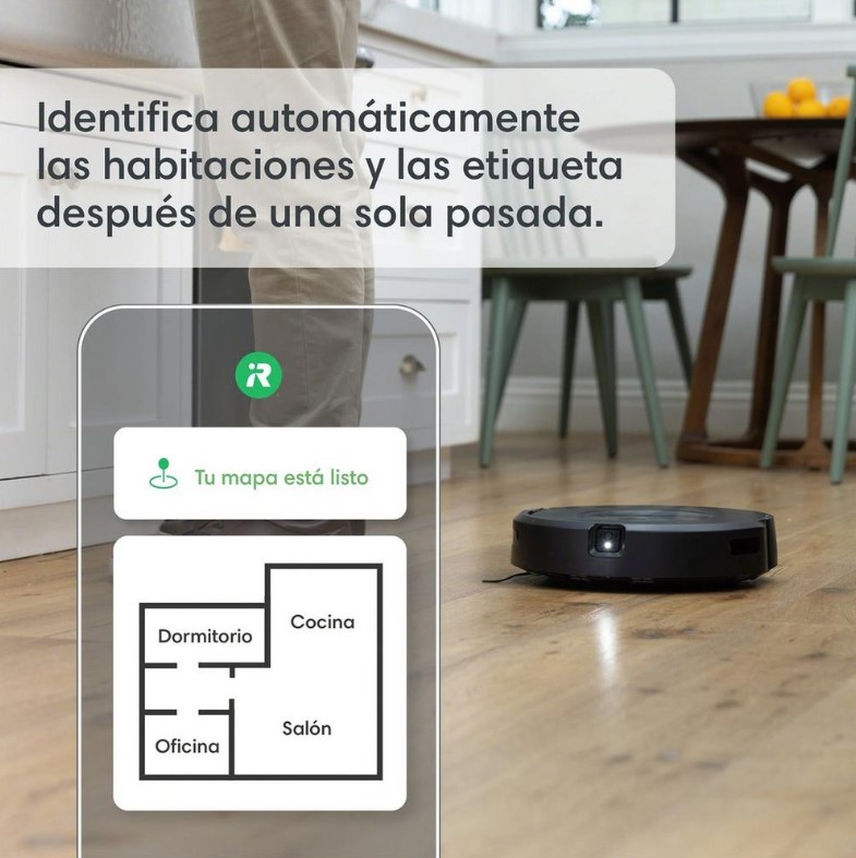 Roomba J517840, combo J5, aspira y friega suelos, iRobot, color grafito