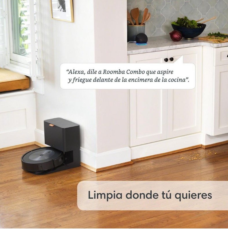 Roomba J517840, combo J5, aspira y friega suelos, iRobot, color grafito