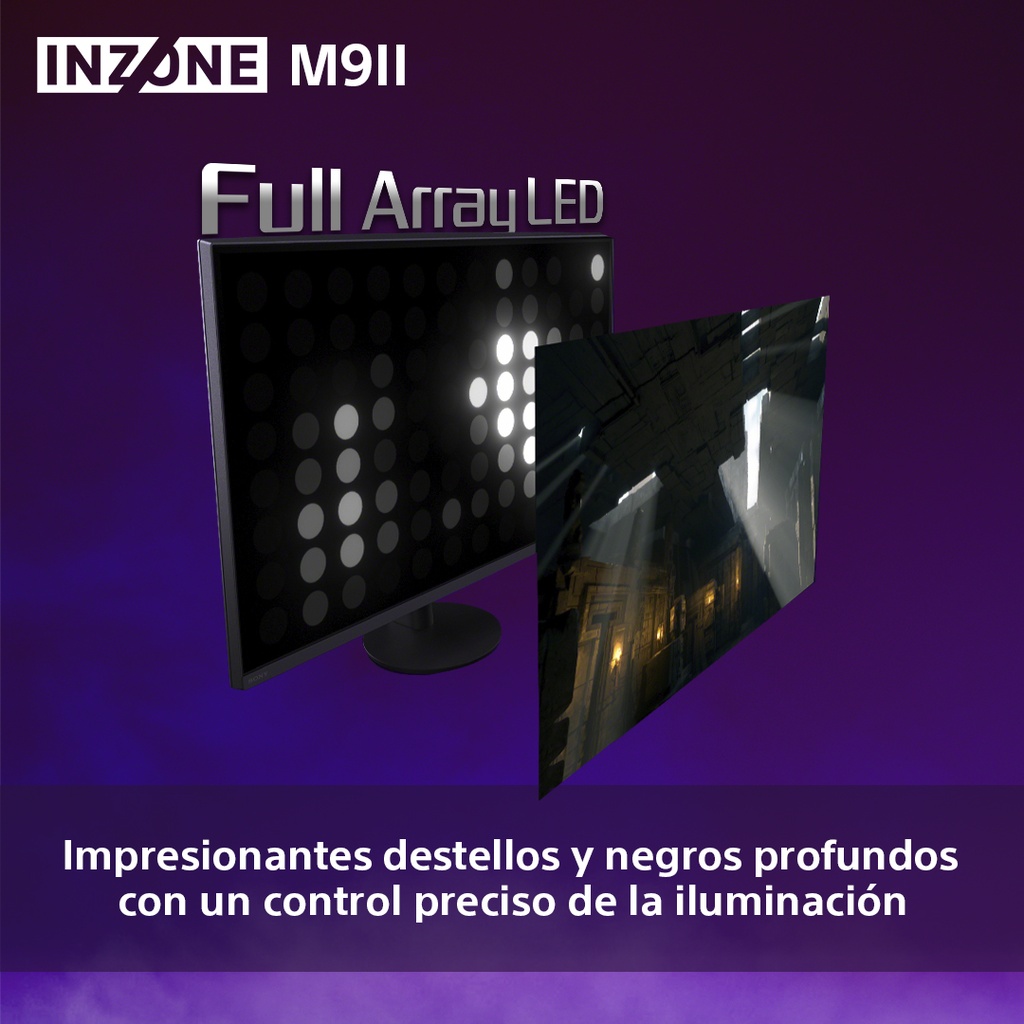 Monitor Gaming SONY INZONE M9 II, SDM27U9M2, Pantalla 27" 4K IPS, Tecnología Full Array, Frecuencia de hasta 160Hz, Tiempo de respuesta 1ms, Perfecto para PS5