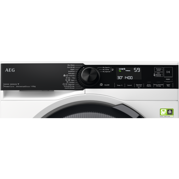 AEG LFR8314L6O, lavadora carga frontal, 10KG, 1400 rpm, OköMix, serie 8000, PowerCare, 10kg, clase A - 25%