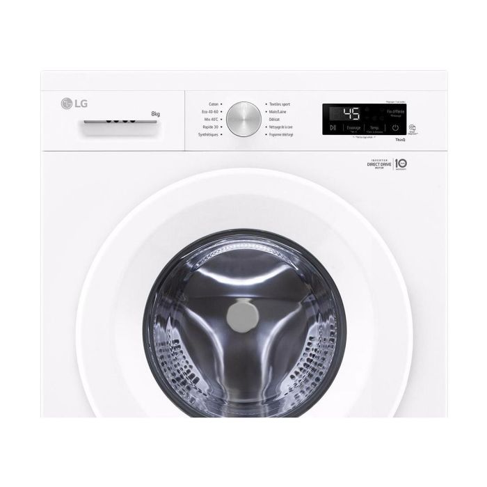 LG F4X1008NWH, lavadora eficiente, 8kg, 1400rpm, con vapor, serie 100, tapa desmontable, clase A