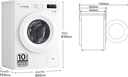 LG F4X1008NWH, lavadora eficiente, 8kg, 1400rpm, con vapor, serie 100, tapa desmontable, clase A