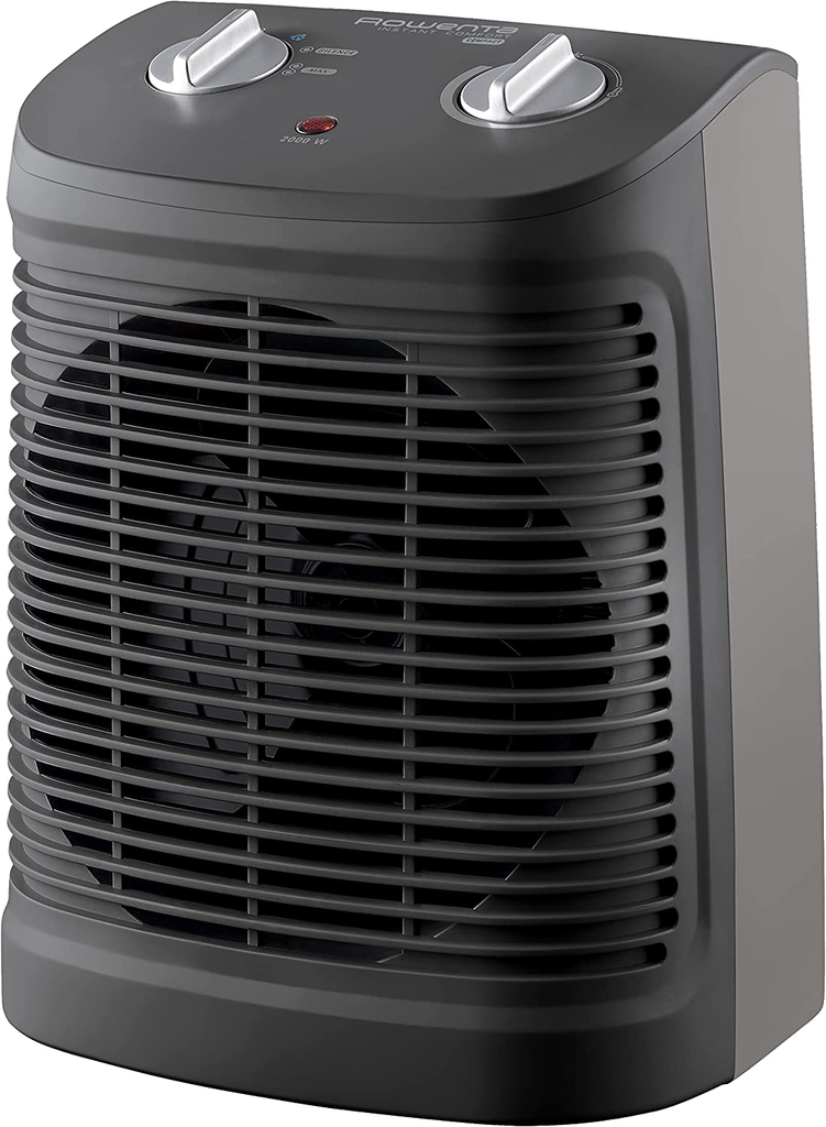 Rowenta So2320F2, calefactor, bajo consumo de 2400W, Silence 44 dBA, modo Eco, ventilador aire frío, gris