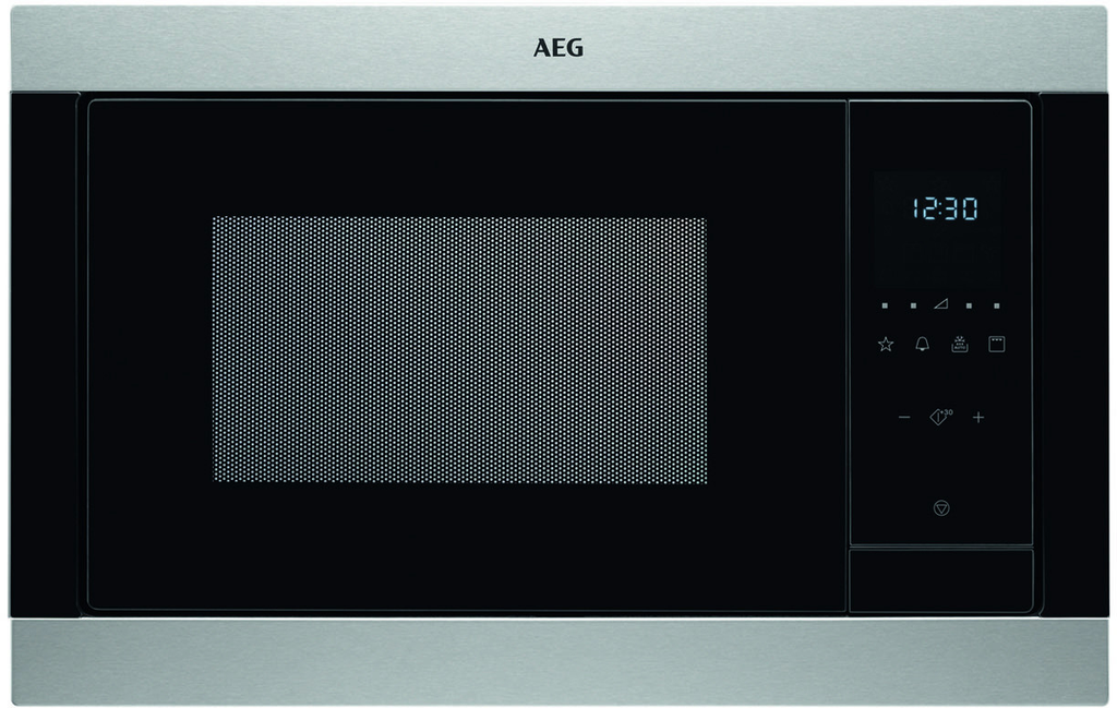 AEG MSB2547D-M, microondas con grill integrable, 900W, 8 niveles, 25l, negro/inox