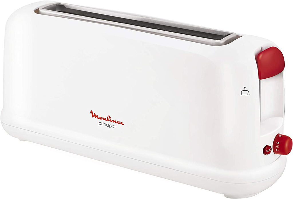 Moulinex LS160111, tostador, 1 ranura larga, bandeja recoge migas, 7 niveles, blanco