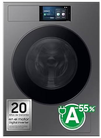 Samsung WF90F09C4SU3, lavadora de carga frontal, 9kg, 1400rpm, autodosificación, grafito, clase A