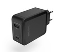 Hama 00183321, adaptador de corriente, 42w, USB-A y USB-C, Power Delivery y Qualcomm, color negro