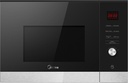 Midea Mcmi259Gdip, microondas integrable con grill, 1000w, 25l, negro
